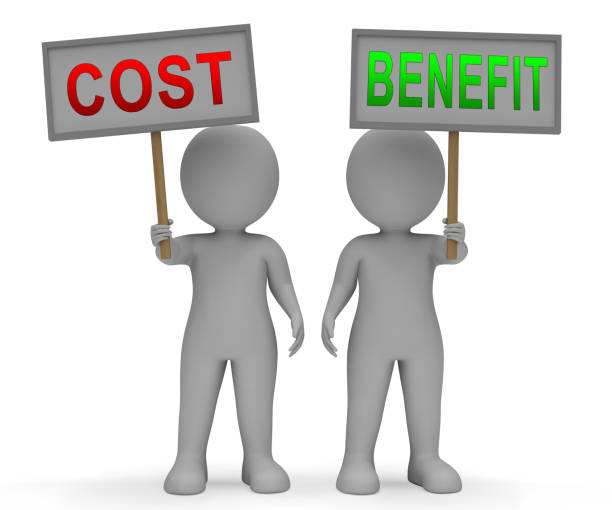 istock Cost Vs Benefit Sign Means Comparing Price Against Value - 3d Illustration 1137528955