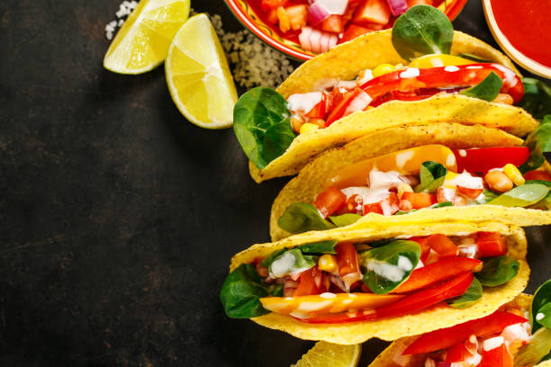 istock Tasty appetizing tacos with vegetables 1137528980