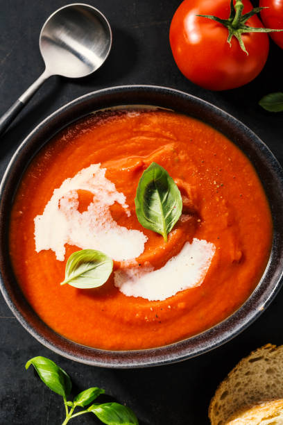 istock Tomato creamy soup served in bowls 1137530148