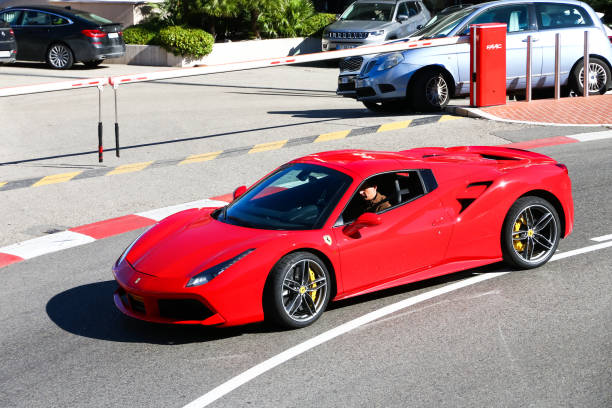 488 ferrari - formula one racing monaco motor racing track grand prix - fotografias e filmes do acervo