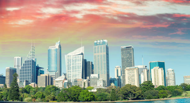 istock Stunning sunset view of Sydney skyline, Australia 1137541148