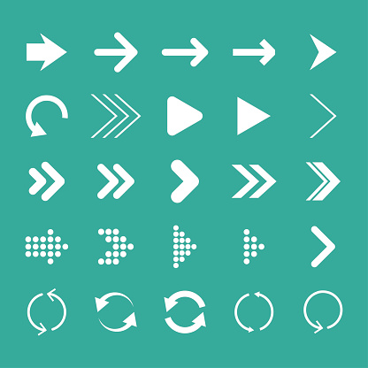 Arrow set, isolated, vector illustration,  arrow icon