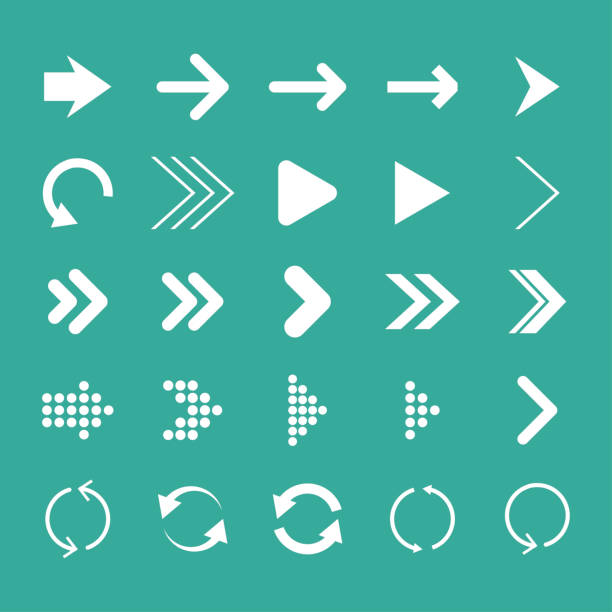 Arrow set, isolated, vector illustration, arrow icon Arrow set, isolated, vector illustration,  arrow icon push button illustrations stock illustrations