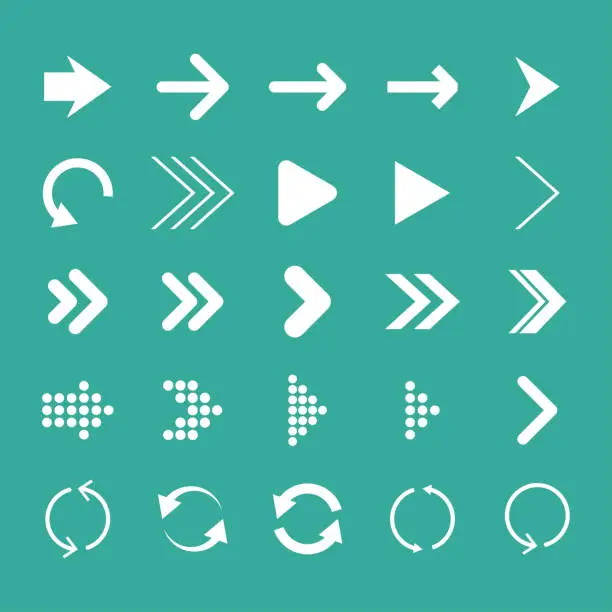 Vector illustration of Arrow set, isolated, vector illustration, arrow icon