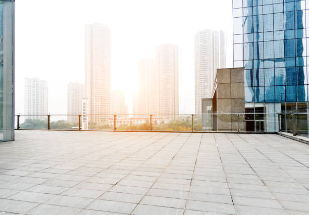 istock Pedestrian walkway outside the office buildin 1137546518