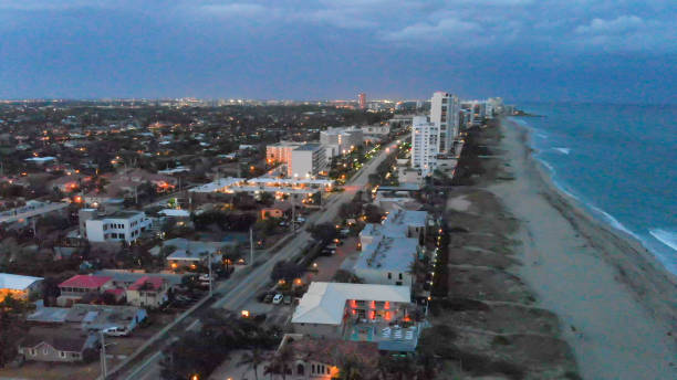 istock Beautiful sunset over Myrtle Beach coastline, aerial view 1137546914