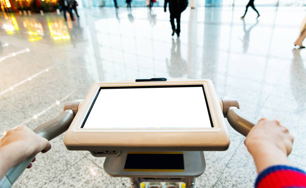 istock Blank billboard on airport luggage cart 1137549258