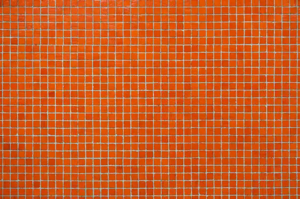 Orange tiles wall background