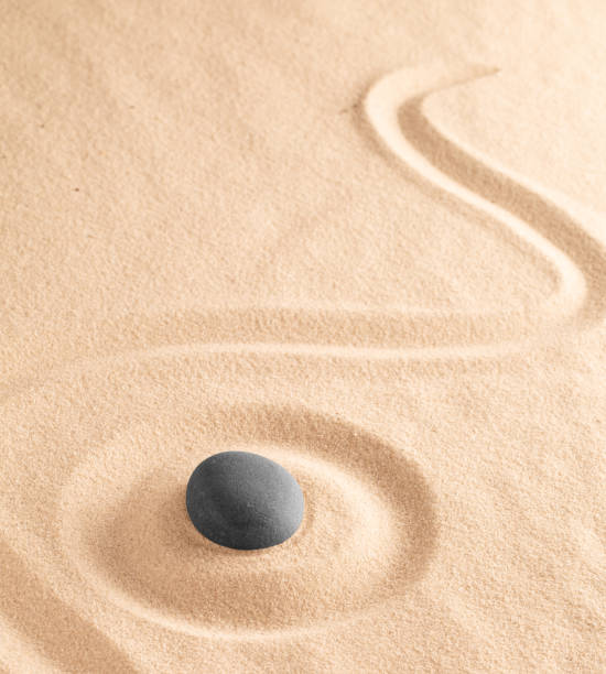 zen meditation sand and stone garden