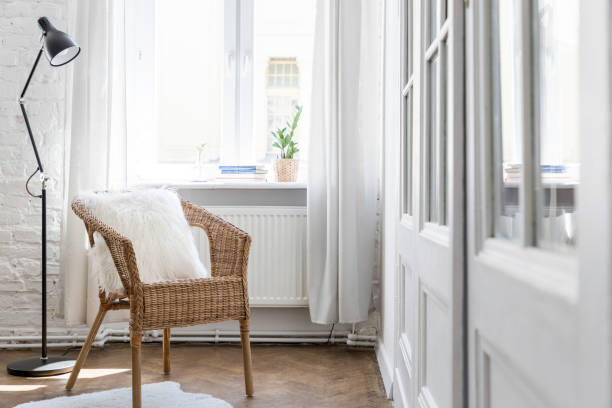 istock Cozy apartment with glass door 1137558105
