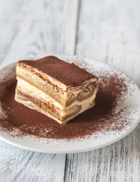istock Portion of tiramisu on the white plate 1137559662