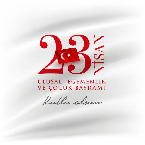 23 Nisan Cocuk Bayrami April 23 Turkish National Sovereignty and Children's Day Turkish National Festival. 23 Nisan Cocuk Bayrami, April 23 Turkish National Sovereignty and Children's Day in Turkey. Typographic design for social media or print design. april stock illustrations