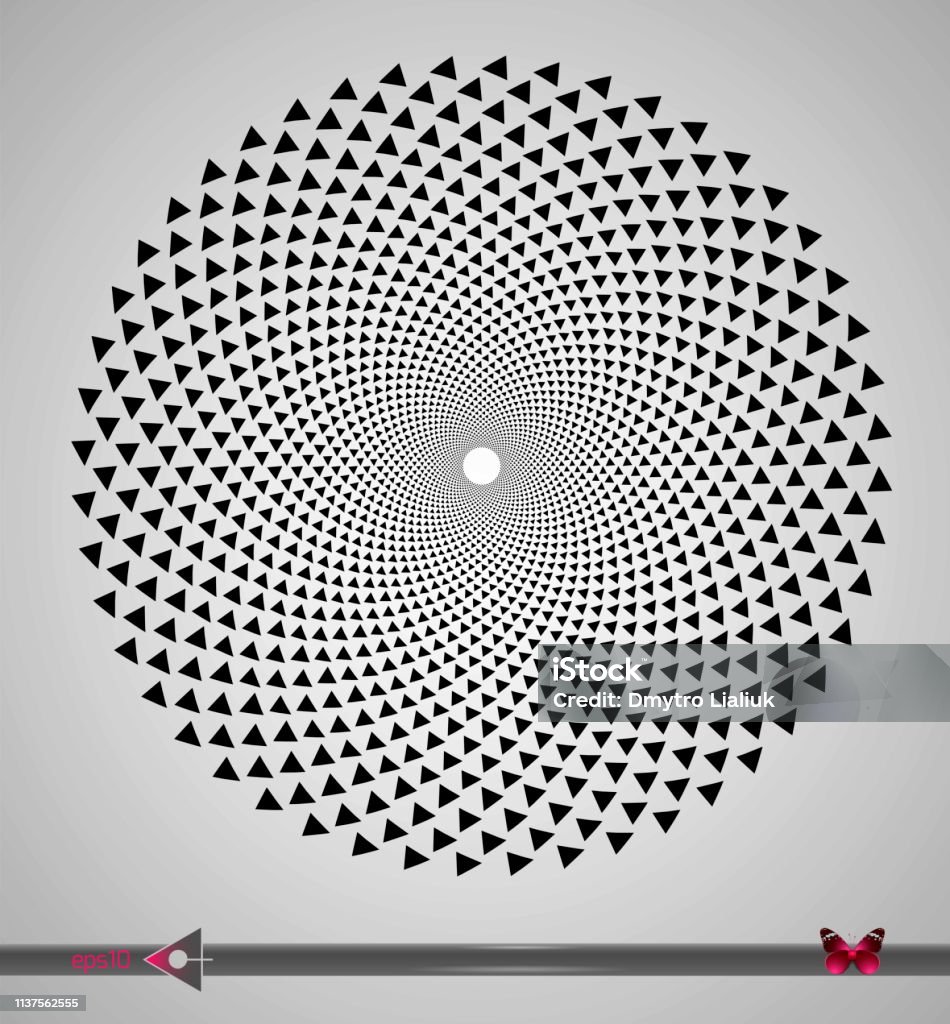 Vector Tam Giác Xoắn Ốc Đen Trắng Xoáy Trừu Tượng Ảo Ảnh Quang Học ...