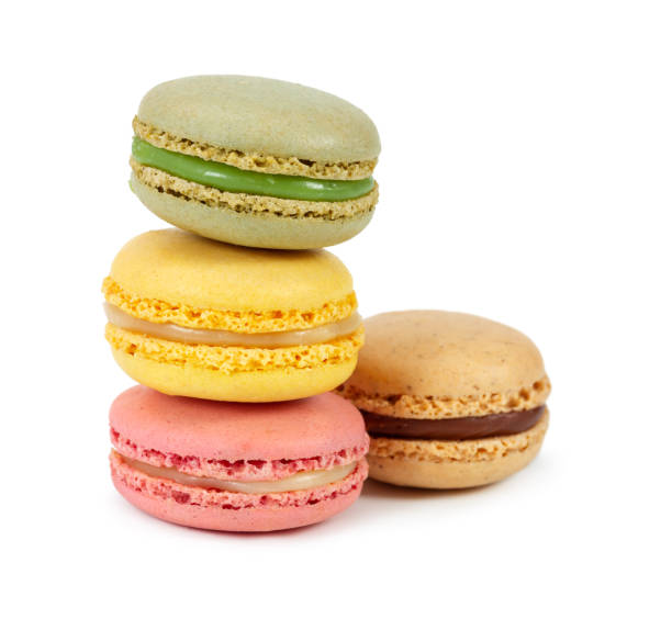 istock Stack of colorful french macaroons isolated on white 1137567137