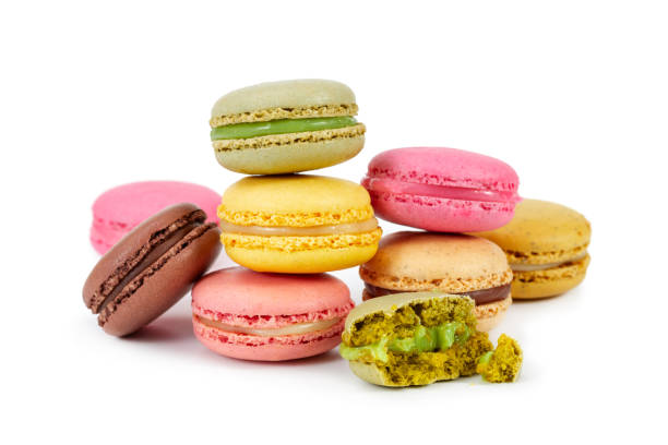 istock Different colorful french macaroons isolated on white 1137567143