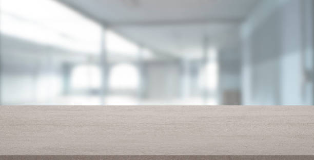 istock Empty stone table with blurred soft light factory business background. product display template. Business presentation. Mock up template for display. 1137568371