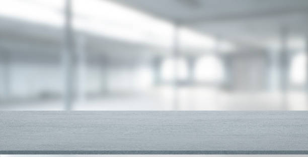 istock Empty stone table with blurred soft light factory business background. product display template. Business presentation. Mock up template for display. 1137568421