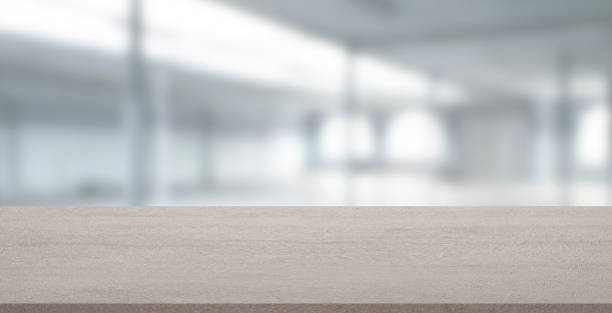 istock Empty stone table with blurred soft light factory business background. product display template. Business presentation. Mock up template for display. 1137568452