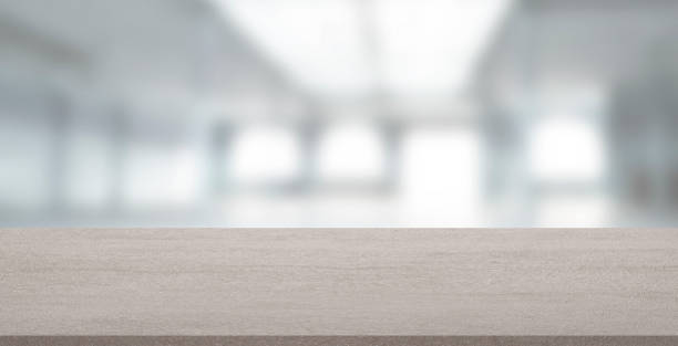 istock Empty stone table with blurred soft light factory business background. product display template. Business presentation. Mock up template for display. 1137568455