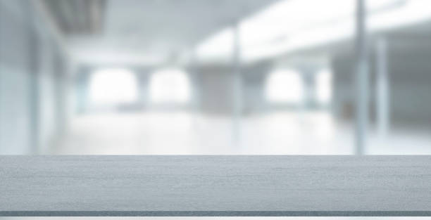 istock Empty stone table with blurred soft light factory business background. product display template. Business presentation. Mock up template for display. 1137568477