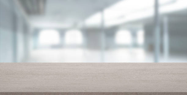 istock Empty stone table with blurred soft light factory business background. product display template. Business presentation. Mock up template for display. 1137568480