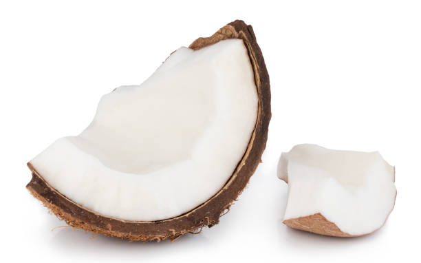 istock Coconut pieces isolated on white background with clipping path 1137570044