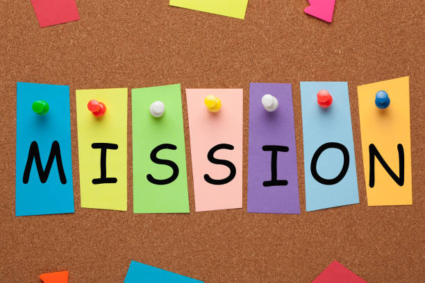 mission concept word - initiative innovation business aspirations stock-fotos und bilder