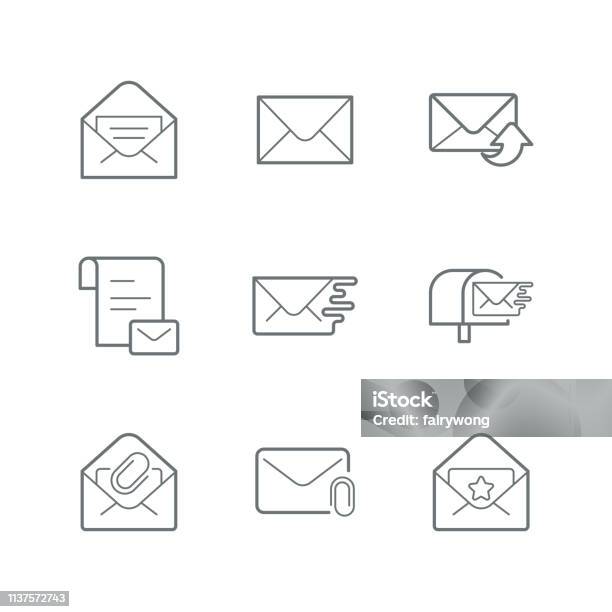 Mail Envelope Icons Stock Illustration - Download Image Now - Brand Name Online Messaging Platform, Business, Business Finance and Industry