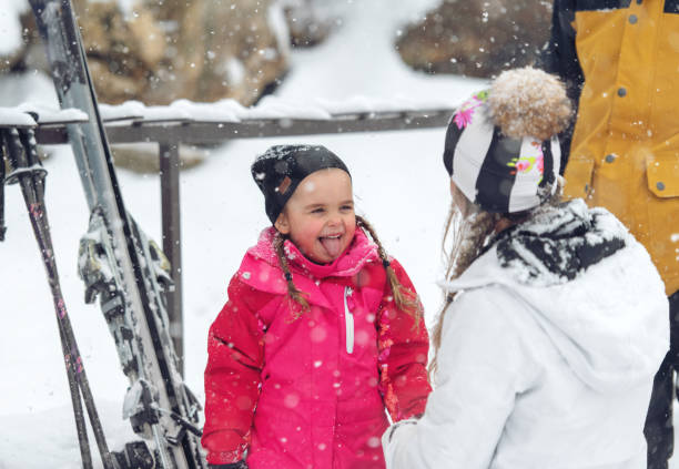 istock Family at a ski resort 1137573621