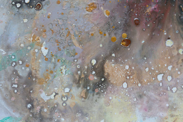 istock Abstract galaxy painting. Hand painted watercolor background. 1137576358