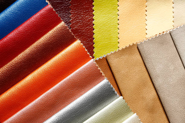 istock Uncommon dermatin background in admirable tones. Eco-leather samples. 1137576751