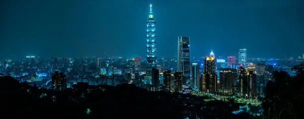 Beautiful Taipei skyline at night..  Taiwan, Asia