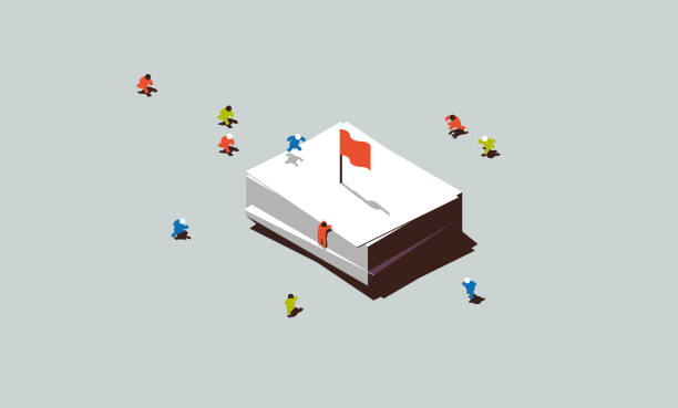 Corporate culture Tiny people racing to get work done race office stock illustrations