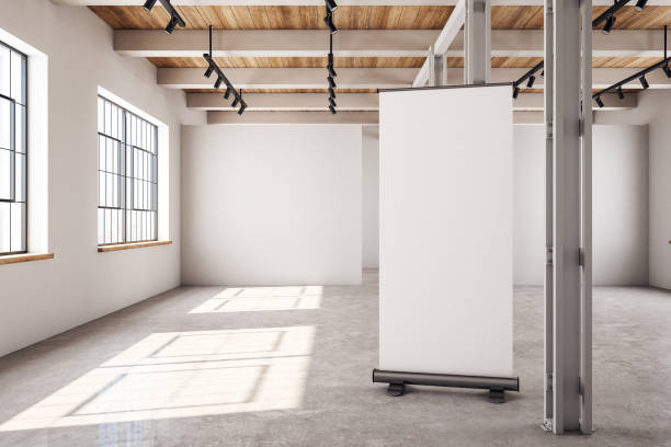 istock Contemporary warehouse with banner 1137579543