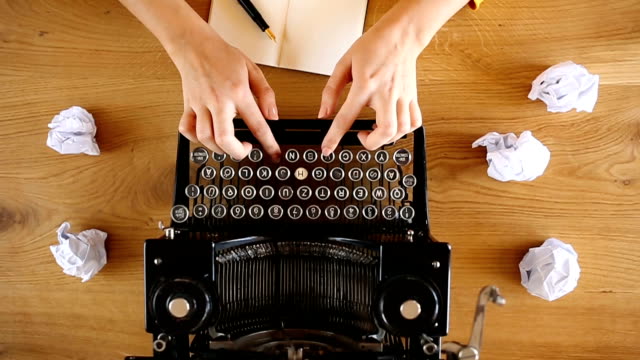 Typing on vintage typewriter
