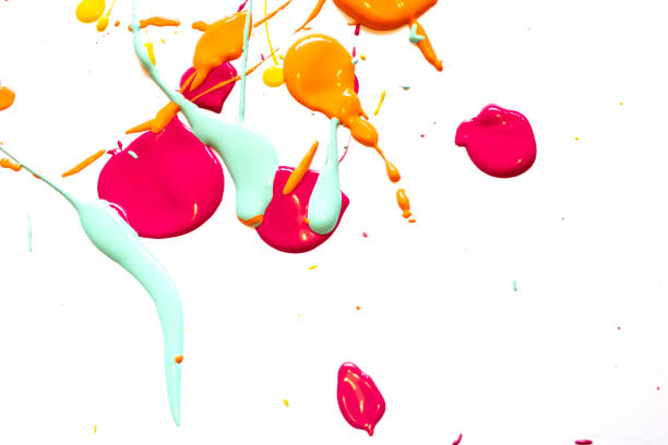 istock Pink, Yelllow and Blue Messy Paint Splatters Background 1137584692