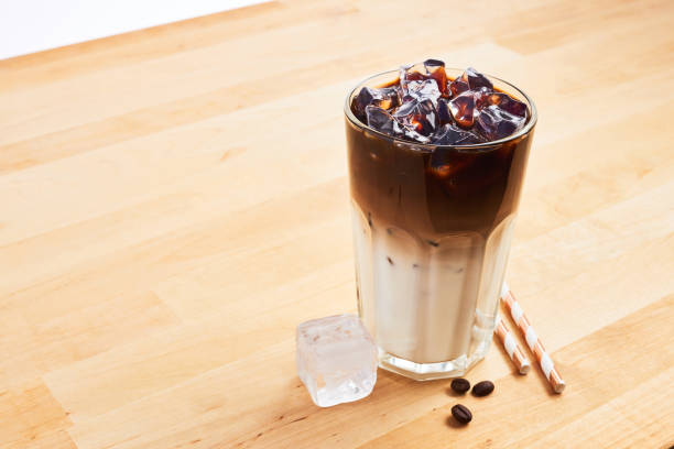 istock Iced coffee or latte macchiato in tall glass 1137585747