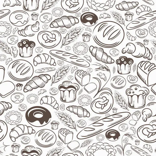 Vector illustration of Bakery Seamless Pattern