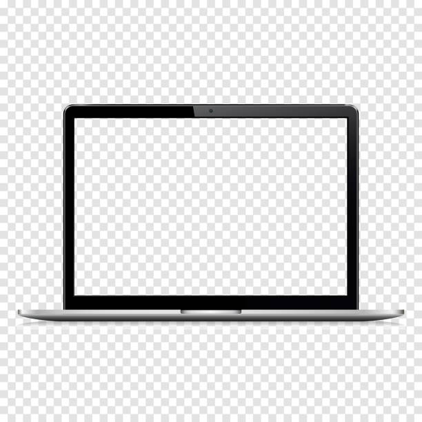 изолированный ноутбук с прозрачным экраном - front or back yard dirt occupation working stock illustrations