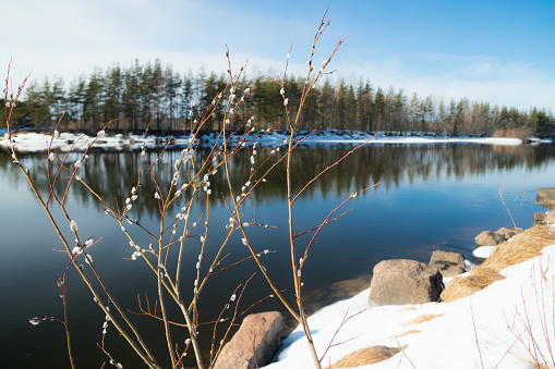 Penetanguishene and South Basin in winter in Tiny, Ontario, Canada.