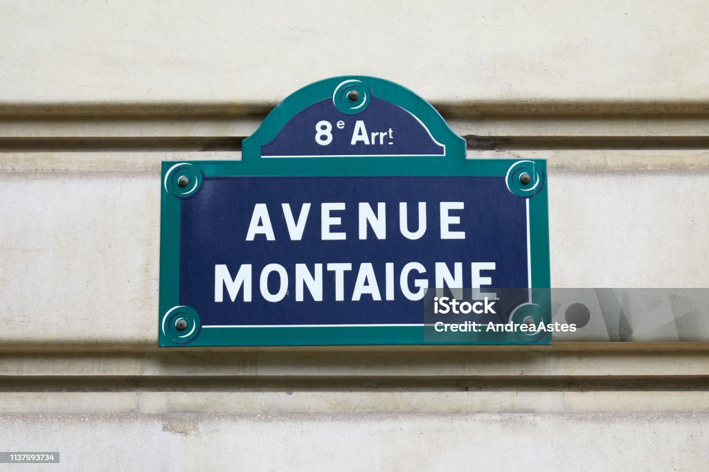 Famous Avenue Montaigne Street Sign In Paris France Stock Photo - Download  Image Now - iStock