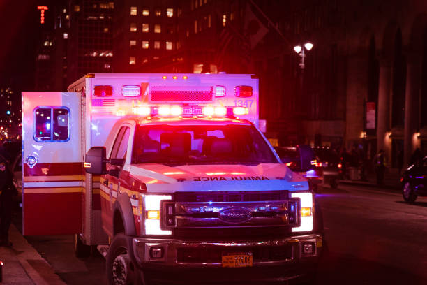 Motion Shot - Ambulance Driving through Intersection