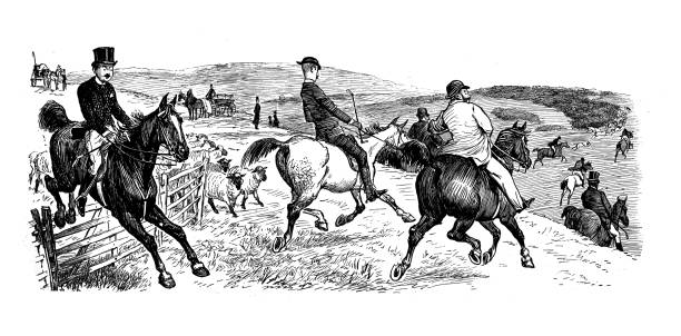 istock Antique illustration by Randolph Caldecott: Hunting scene 1137595180