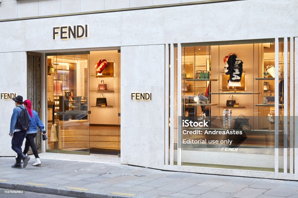 Fendi Fashion Luxury Store In Paris People Passing France Stock