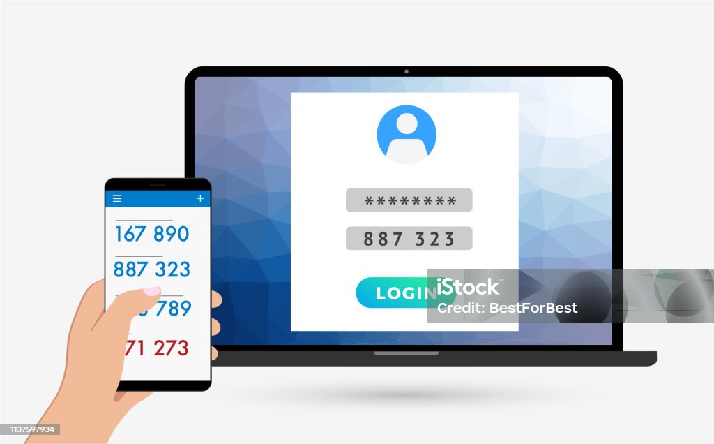 Two Step Verification Code 2step Authentication Two Steps Verification Code Stock Illustration ...