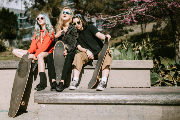 istock Young Women At Skateboard Park 1137597993