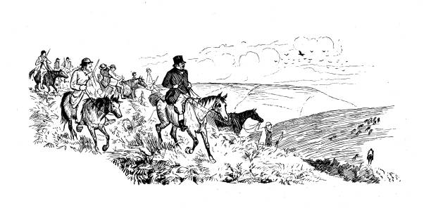 istock Antique illustration by Randolph Caldecott: Hunting scene 1137601168