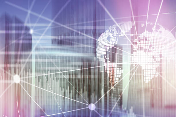 istock Double exposure mixed media. 3D Earth planet hologram and communication structure. World wide network and globalization concept. 1137607963