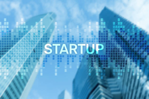 istock Startup concept with double exposure diagrams blurred background. 1137608307