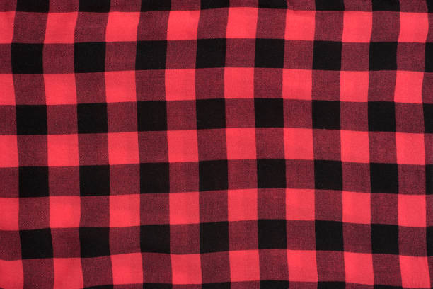 istock Checkered black and red textured fabric. Seamless. Close-up 1137610059